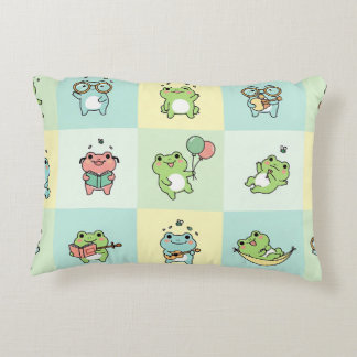 Frogs with Tiny Hobbies Accent Pillow