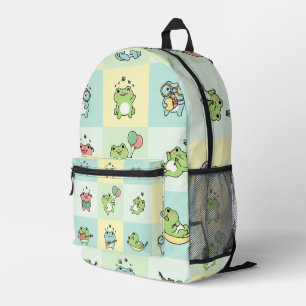 Frogs with Tiny Hobbies Printed Backpack