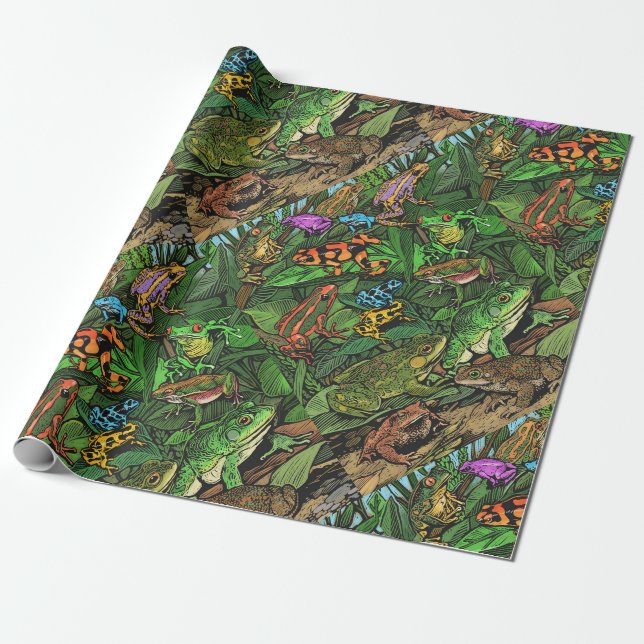 Frogs wrapping paper (Unrolled)