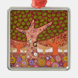Frogspawn trees 2010 metal ornament