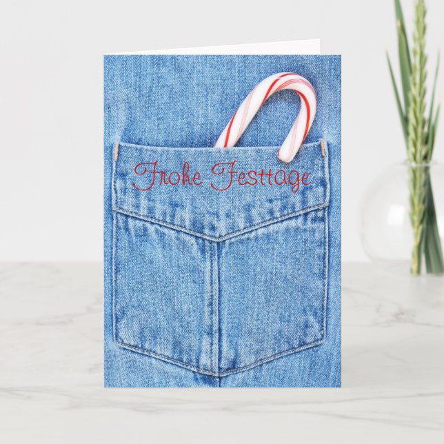 Frohe Festtage Candy Cane Card (Front)
