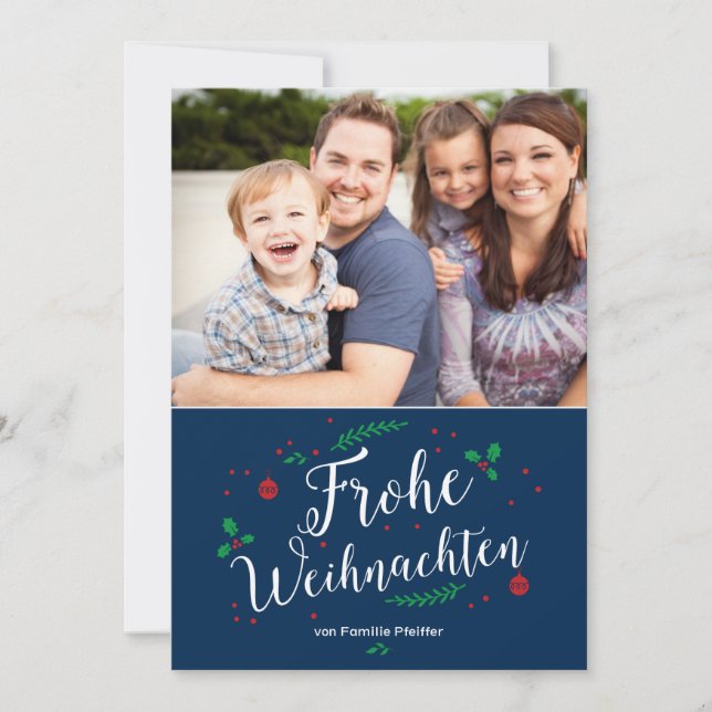 Frohe Mistel Urlaub Foto-Gruß (Front)