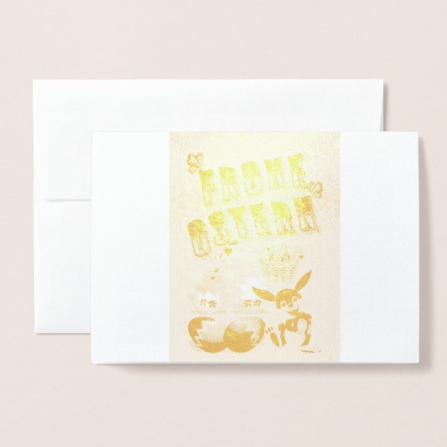 Frohe Ostern Foil Card (Front With Envelope)