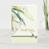 frohe Ostern, German happy easter card, lilly