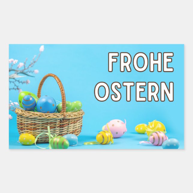 Frohe Ostern, German Happy Easter  Sticker (Front)