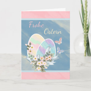 Frohe Ostern - German - Watercolour Easter Eggs Holiday Card