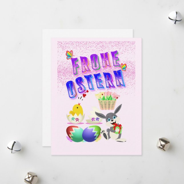 Frohe Ostern Holiday Card (Front/Back In Situ)