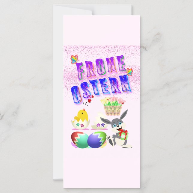Frohe Ostern Magnetic Invitation (Front)