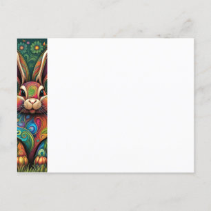 Frohe Ostern - Osterhase in Blumen 2 Postcard