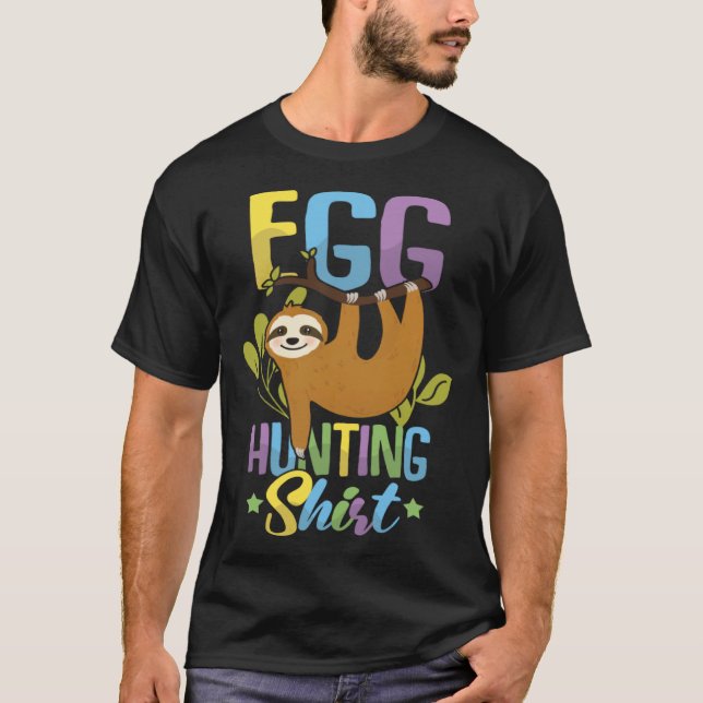 Frohe Ostern T-Shirt Tired Sloth Funny Easter (Front)