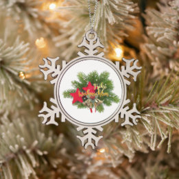 Frohe Weihnacht Anhänger Schneeflocke Baumschmuck Snowflake Pewter Christmas Ornament