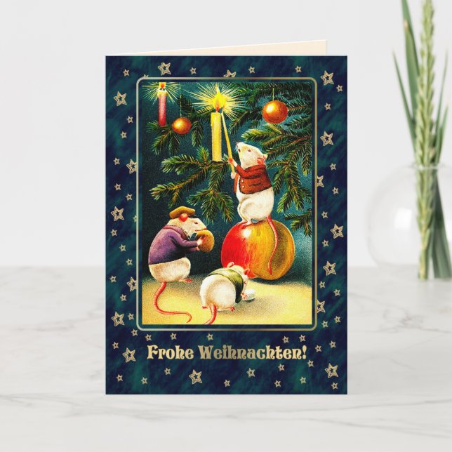 Frohe Weihnachten. Cartes de Noël en allemand (Devant)