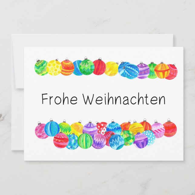 Frohe Weihnachten German Christmas , watercolor Invitation (Front)