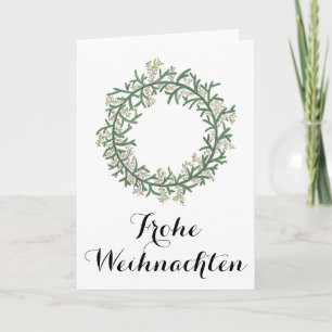Frohe Weihnachten, German Christmas wreath Holiday Card
