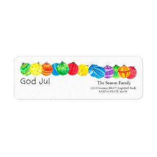 Frohe Weihnachten handpainted watercolor label