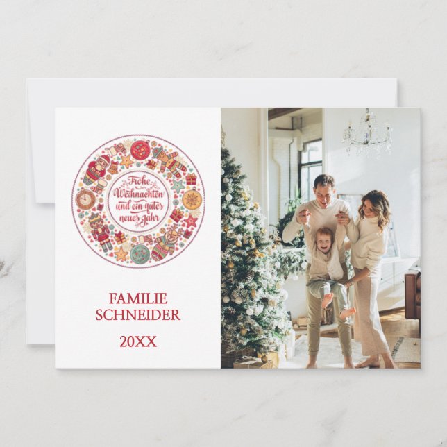 Frohe Weihnachten Holiday Card (Front)