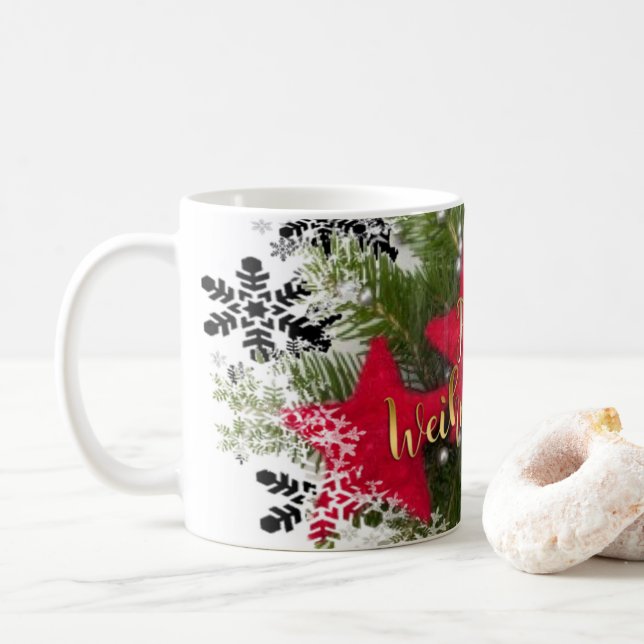 Frohe Weihnachten Kaffeetasse Coffee Mug (With Donut)
