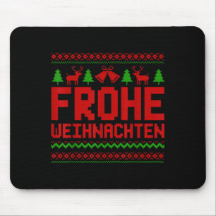 Frohe Weihnachten Merry Christmas In German Funny Mouse Pad