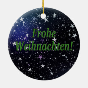 Frohe Weihnachten! Merry Christmas in German gf Ceramic Ornament