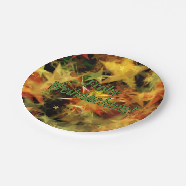 Frohe Weihnachten! Merry Christmas in German gf Paper Plate (Angled)
