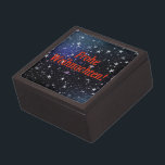 Frohe Weihnachten! Merry Christmas in German rf Jewelry Box<br><div class="desc">Frohe Weihnachten! Merry Christmas in German. White stars on a black and blue night background. Red font</div>