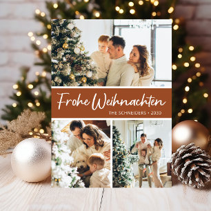 Frohe Weihnachten Photo Collage Holiday Card