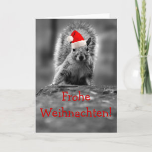 Frohe Weihnachten Santa Squirrel Holiday Card