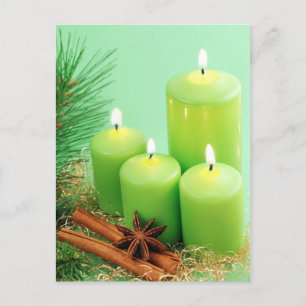 Frohe Weihnachten - Vierter Advent mit Kerzen Holiday Postcard