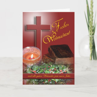 Frohes Weihnachten German Merry Christmas Holiday Card