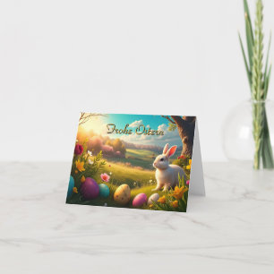 Fröhliche Ostern in einer Frühlingslandschaft Card