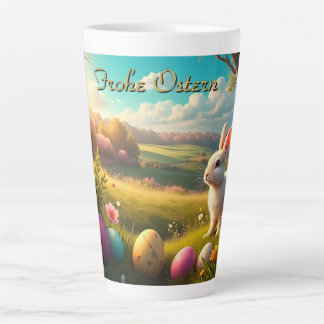 Fröhliche Ostern in einer Frühlingslandschaft Latte Mug