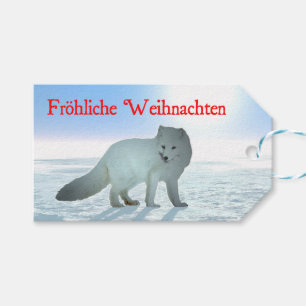 Frohliche Weihnachten - Arctic Fox Gift Tags