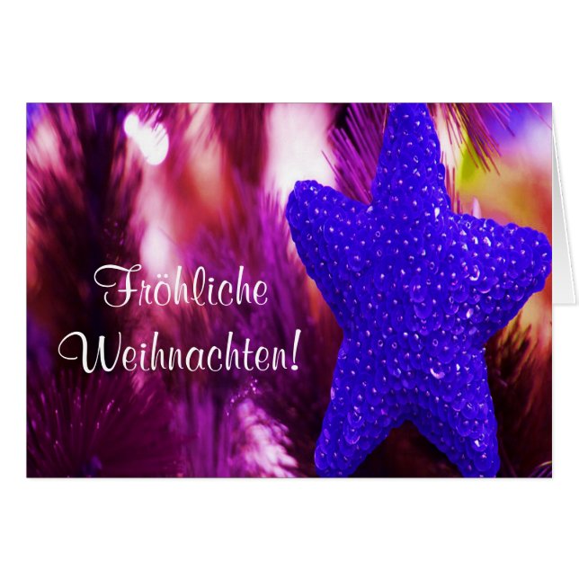 Fröhliche Weihnachten Christmas Purple Star III (Front Horizontal)
