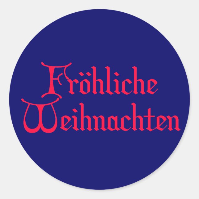 fröhliche Weihnachten Classic Round Sticker (Front)