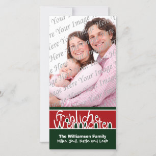 Frohliche Weihnachten Custom Holiday Photo Card