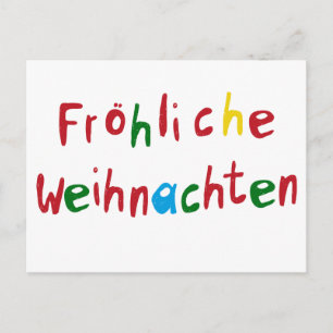 Fröhliche Weihnachten - Grußkarte bunt Postcard