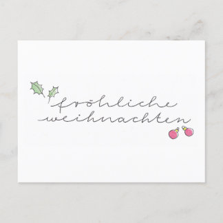 Fröhliche Weihnachten: Grußkarte Handschrift Holiday Postcard