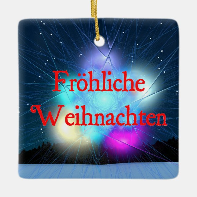 Frohliche Weihnachten - Jack Frost Ceramic Ornament (Front)