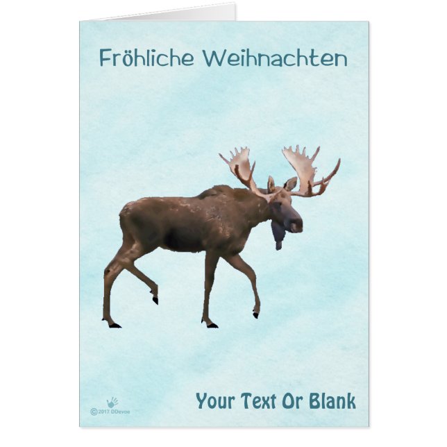 Fröhliche Weihnachten - Oie À Taureau Sur Neige (Devant)