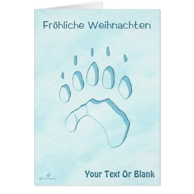 Fröhliche Weihnachten - Polar Bear Paw Print (Front)