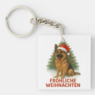 Fröhliche Weihnachten Schäferhund weihnachtshund Keychain