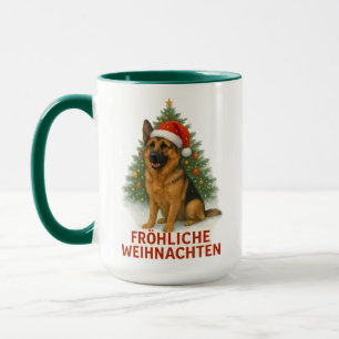 Fröhliche Weihnachten Schäferhund weihnachtshund Mug