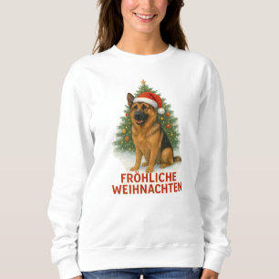 Fröhliche Weihnachten Schäferhund weihnachtshund Sweatshirt