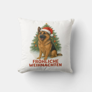 Fröhliche Weihnachten Schäferhund weihnachtshund Throw Pillow