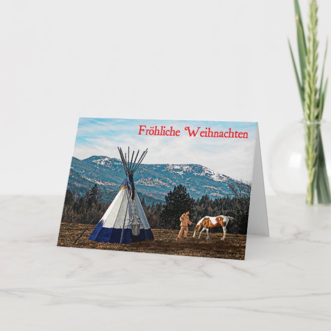 Frohliche Weihnachten - Winter Camp Holiday Card (Front)