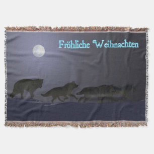 Frohliche Weihnachten - Wolfpack Throw Blanket