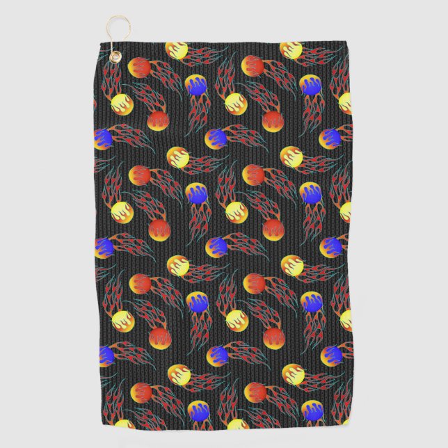 Frolf - Flaming Disc Golf   Golf Towel (Front)