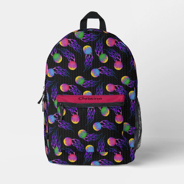 Frolf - Flaming Disc Golf Printed Backpack (Front)