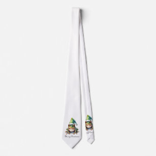 Frolic Christmas Frog, custom Tie