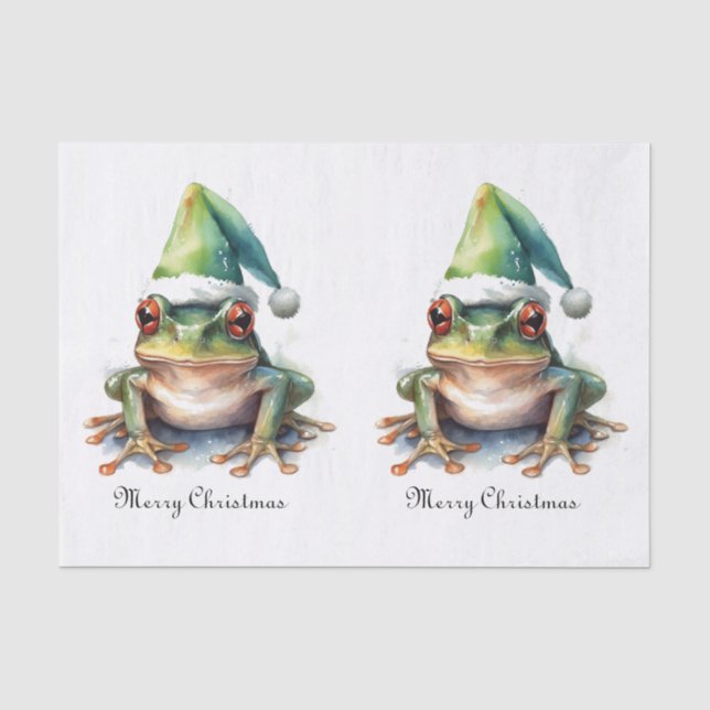 Frolic Christmas Frog, custom Tissue Paper (Front)